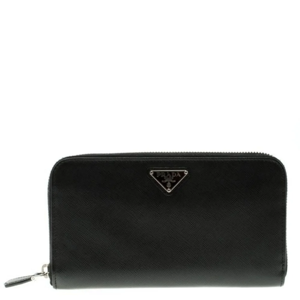 Prada Saffiano Leather Zip Around Wallet Black - Picture 6 of 13